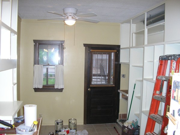 back door, far