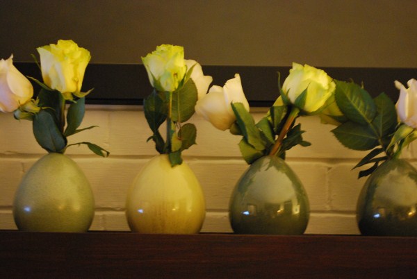 flowers on the mantel